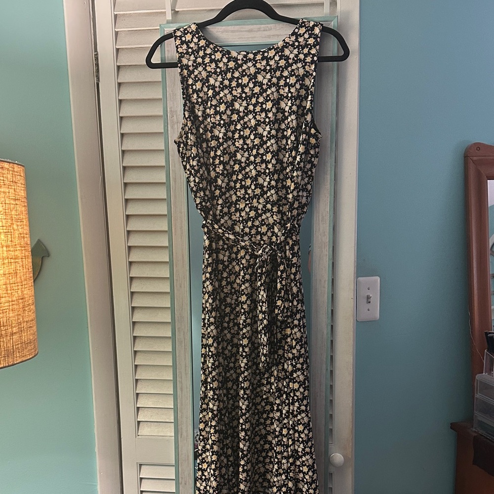 Anne Klein Black and White Floral Maxi Dress
